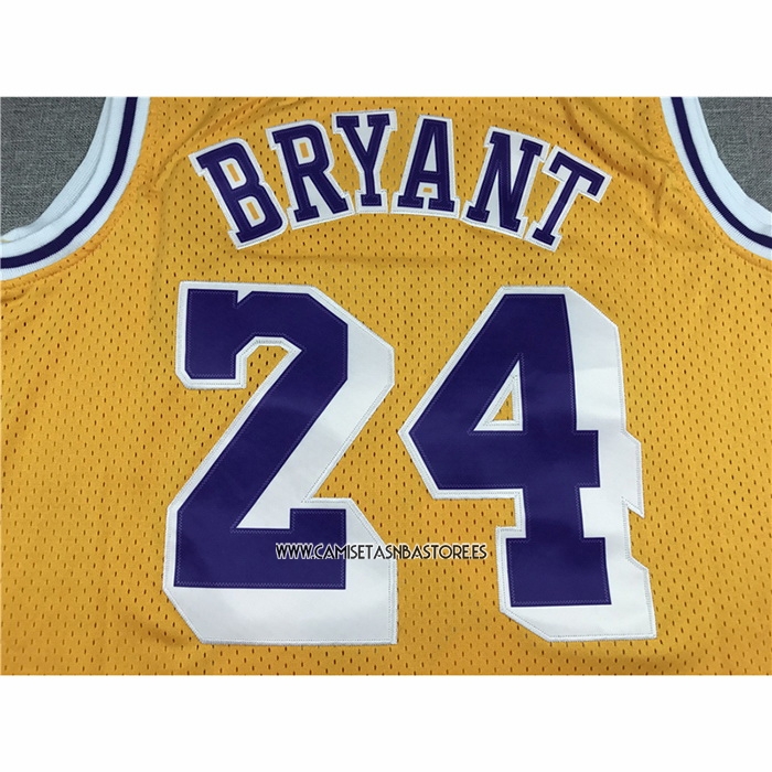 Kobe Bryant NO 24 Camiseta Los Angeles Lakers Mitchell & Ness 2007-08 Amarillo
